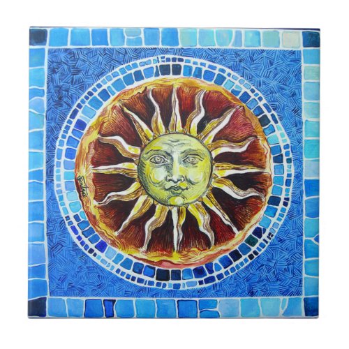 Sun_ Small Ceramic Photo Tile 425 x 425