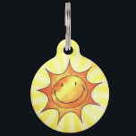 Sun Smile Pet ID Tag<br><div class="desc">Your always-chipper pet is a constant golden ray of sunshine in your life, so give him/her one of our pet ID tags that will show it off to the fullest - the 'Sun Smile Pet ID Tag!' Your cat or dog never fails to bring a smile to your face, especially...</div>