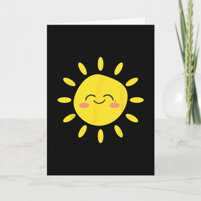 Sun Smiling Sunshine Cute Lovely Summer Love Vacat Card (Front)