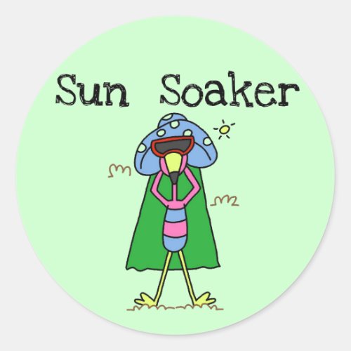 Sun Soaker Flamingo Tshirts and Gifts Classic Round Sticker