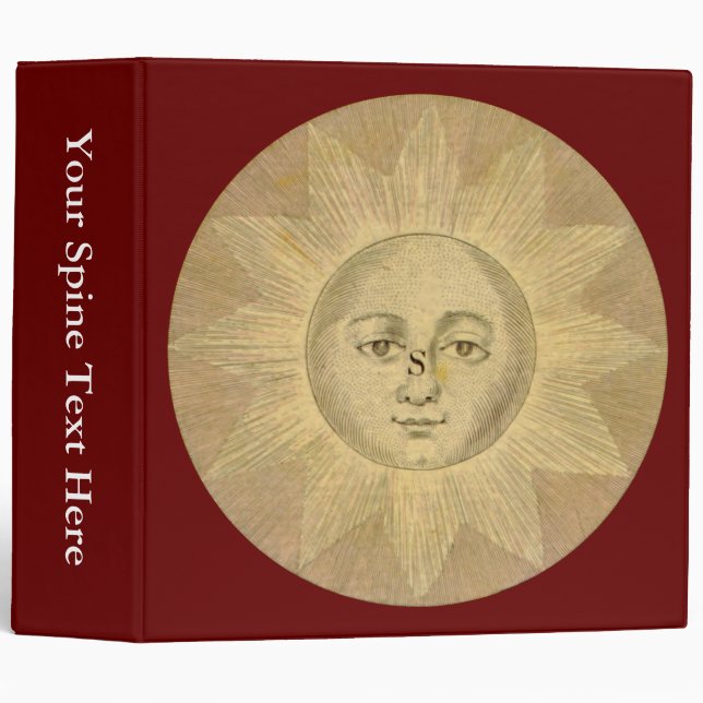 Sun - Solar Detail from Antique Map circa 1780 Binder (Front/Spine)