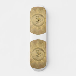 Sun - Solar Detail from Antique Map circa 1780 Skateboard Deck