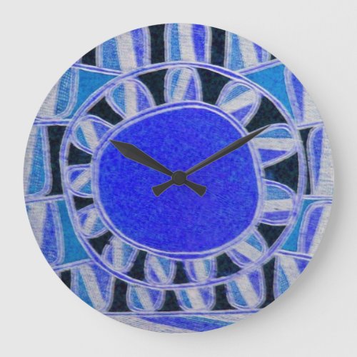 SUN SOLAR ENERGY Blue White Black Large Clock