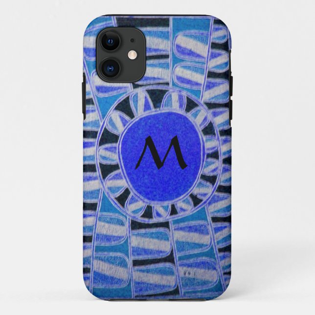 SUN SOLAR ENERGY MONOGRAM Blue White Black Case-Mate iPhone Case (Back)