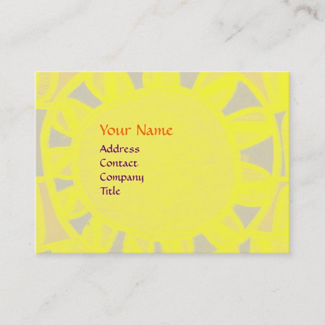 SUN SOLAR ENERGY MONOGRAM yellow orange red black Business Card (Front)