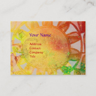 SUN SOLAR ENERGY MONOGRAM yellow orange red black Business Card