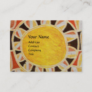 SUN SOLAR ENERGY MONOGRAM yellow orange red black Business Card