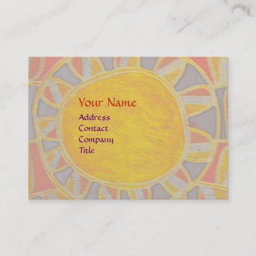 SUN SOLAR ENERGY MONOGRAM yellow orange red black Business Card