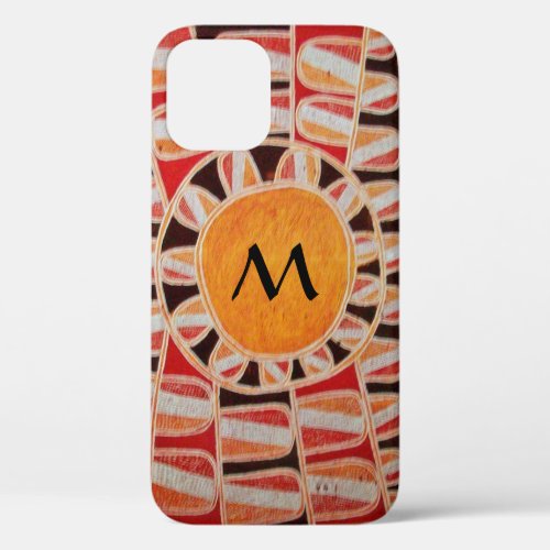 SUN SOLAR ENERGY MONOGRAM yellow orange red black iPhone 12 Case