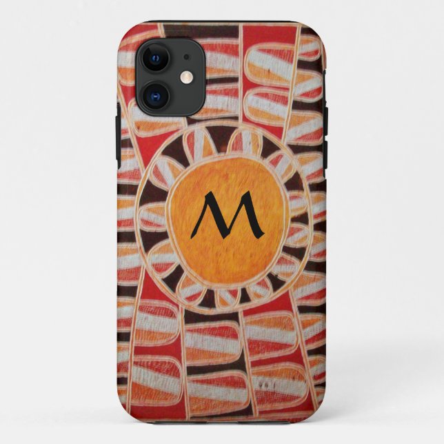 SUN SOLAR ENERGY MONOGRAM yellow orange red black Case-Mate iPhone Case (Back)