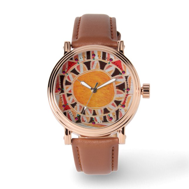 SUN SOLAR ENERGY/ Orange Yellow,White , Black Watch (Front)