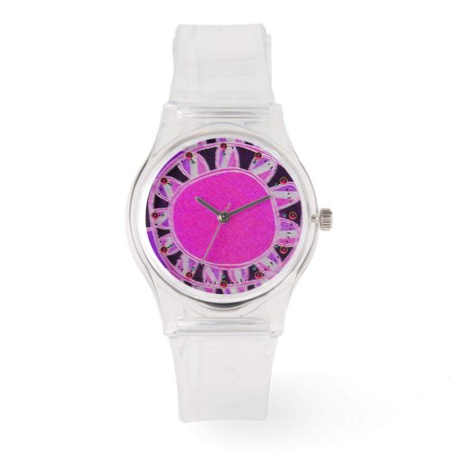 SUN SOLAR ENERGY Pink Fuchsia White  Black Watch