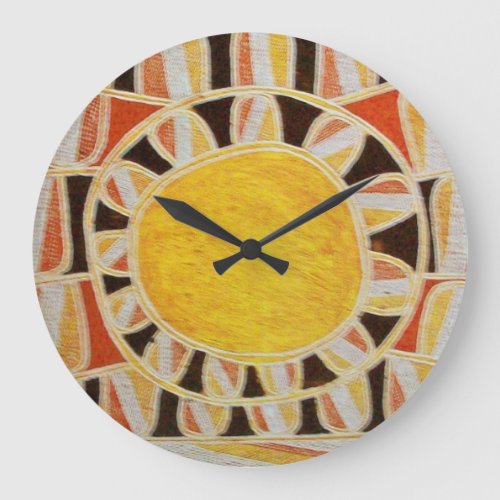 SUN SOLAR ENERGY yellow orange red black Large Clock