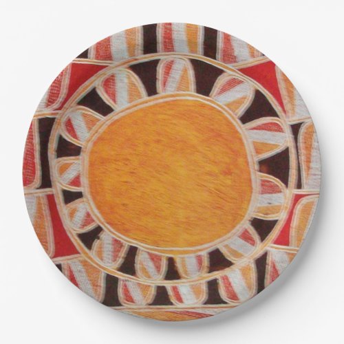 SUN SOLAR ENERGY Yellow Orange Red Black Paper Plates