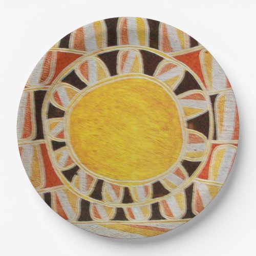 SUN SOLAR ENERGY Yellow Orange Red Black Paper Plates