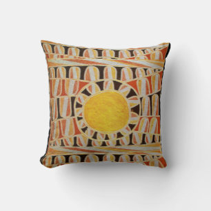 SUN SOLAR ENERGY Yellow Orange Red Black White Throw Pillow