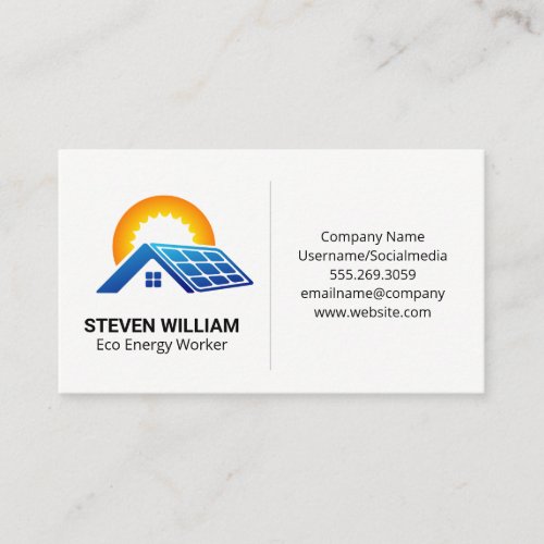 Sun  Solar Roof Business Card