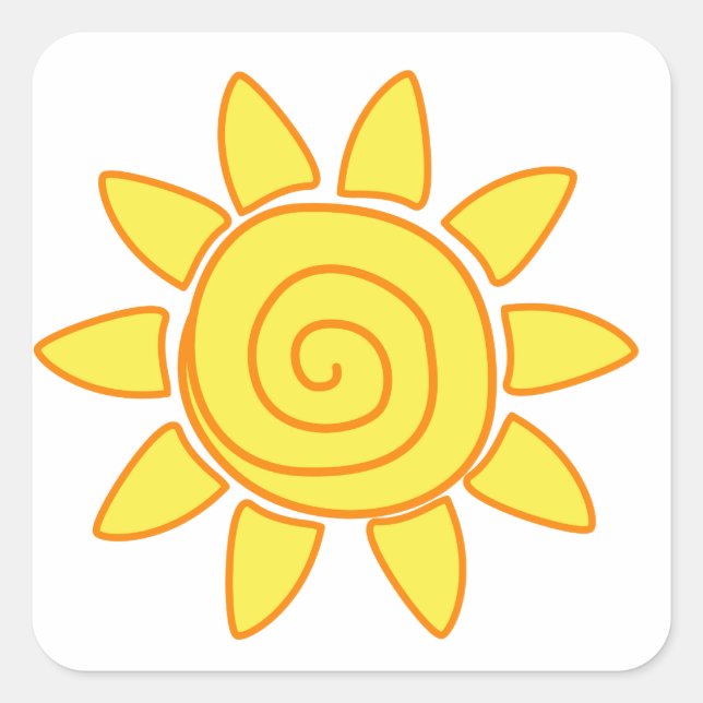 sun square sticker (Front)