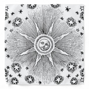 Sun Stars Antique Night Sky Medieval Zodiac Bandana