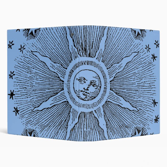 Sun Stars Antique Night Sky Medieval Zodiac Binder (Background)