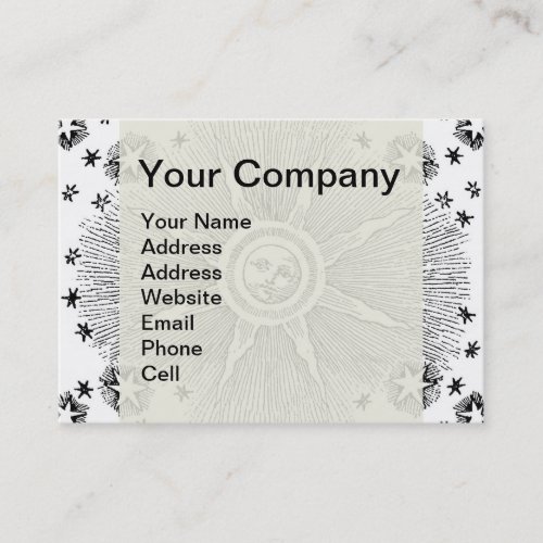 Sun Stars Antique Night Sky Medieval Zodiac Business Card