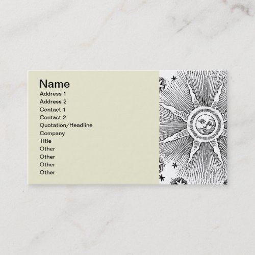 Sun Stars Antique Night Sky Medieval Zodiac Business Card