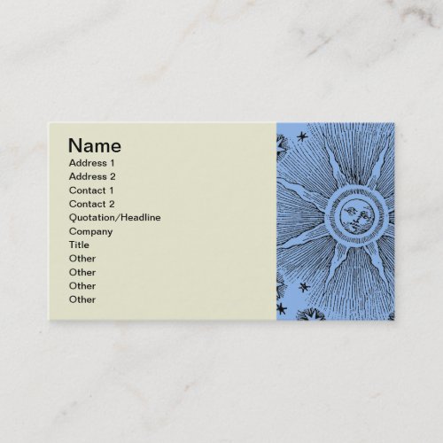 Sun Stars Antique Night Sky Medieval Zodiac Business Card