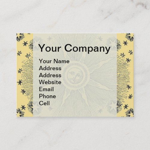 Sun Stars Antique Night Sky Medieval Zodiac Business Card