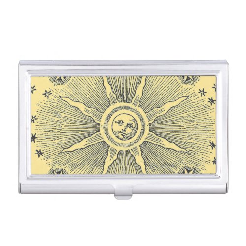 Sun Stars Antique Night Sky Medieval Zodiac Business Card Case