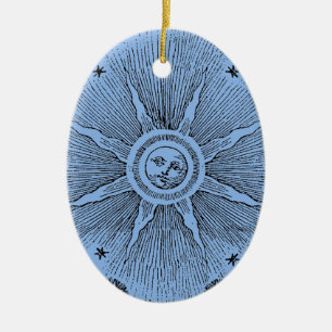 Sun Stars Antique Night Sky Medieval Zodiac Ceramic Ornament