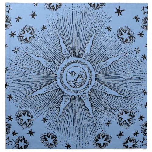 Sun Stars Antique Night Sky Medieval Zodiac Cloth Napkin