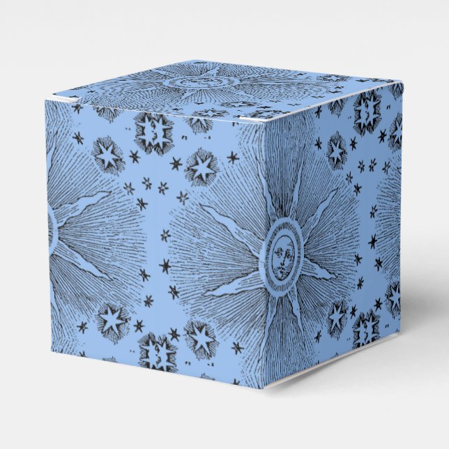 Sun Stars Antique Night Sky Medieval Zodiac Favor Boxes (Front Side)