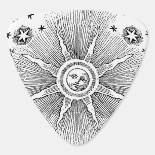 Sun Stars Antique Night Sky Medieval Zodiac Guitar Pick