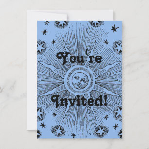Sun Stars Antique Night Sky Medieval Zodiac Invitation