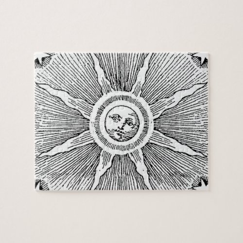 Sun Stars Antique Night Sky Medieval Zodiac Jigsaw Puzzle