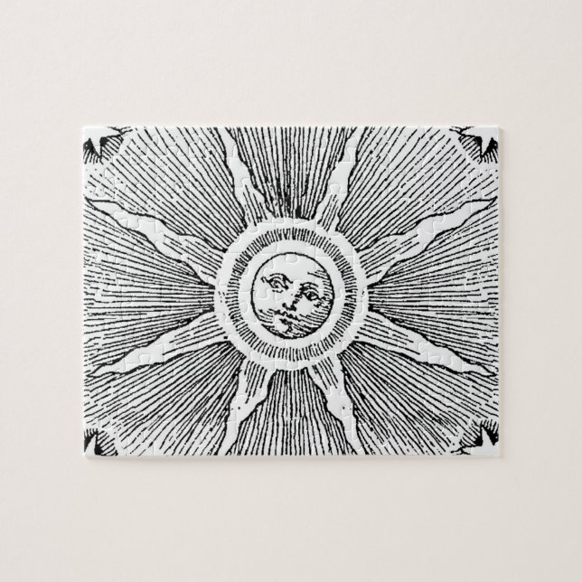 Sun Stars Antique Night Sky Medieval Zodiac Jigsaw Puzzle (Horizontal)