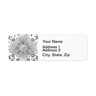 Sun Stars Antique Night Sky Medieval Zodiac Label