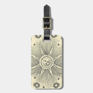 Sun Stars Antique Night Sky Medieval Zodiac Luggage Tag