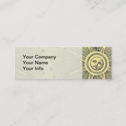 Sun Stars Antique Night Sky Medieval Zodiac Mini Business Card