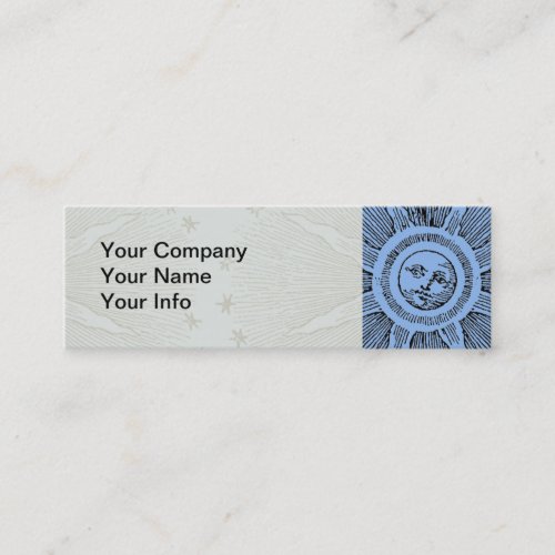 Sun Stars Antique Night Sky Medieval Zodiac Mini Business Card