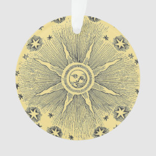 Sun Stars Antique Night Sky Medieval Zodiac Ornament