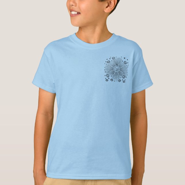 Sun Stars Antique Night Sky Medieval Zodiac T-Shirt (Front)