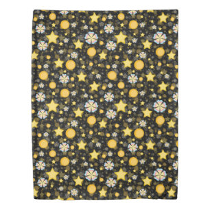 Sun Stars Flowers Glitters Pattern Design  Duvet Cover