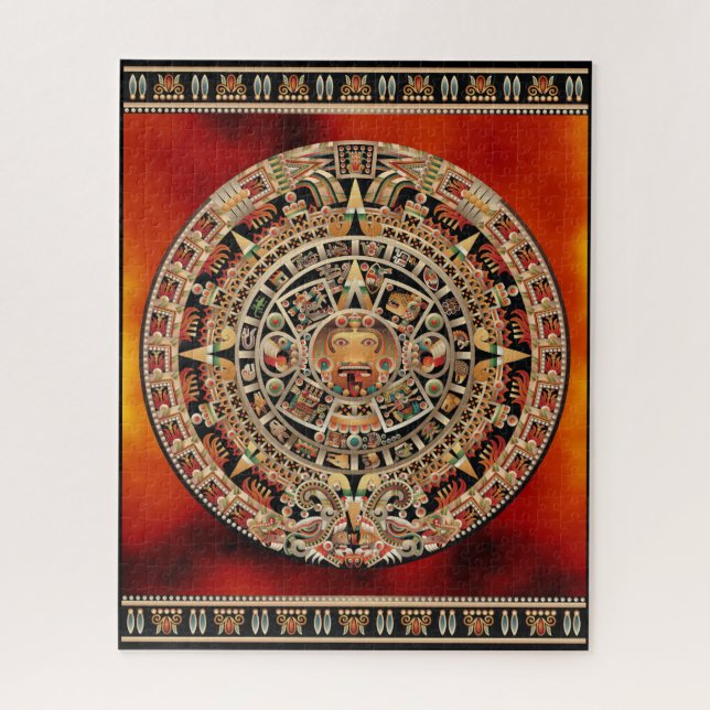 Sun Stone of Tenochtitlan Jigsaw Puzzle (Vertical)