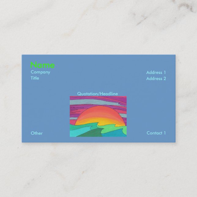 Sun Streaked Sky Business Card Template (Front)