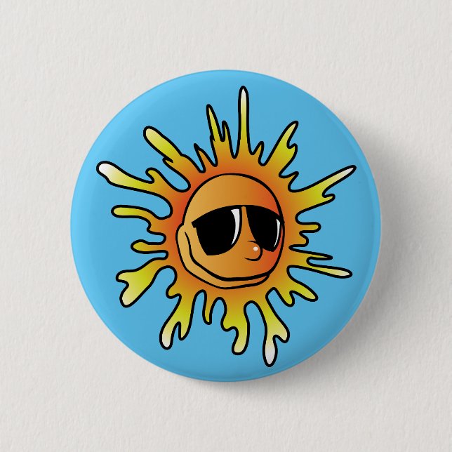 Sun Sunglasses Pinback Button (Front)