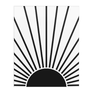 Sun Sunrise Black And White Abstract Sunshine Acrylic Print