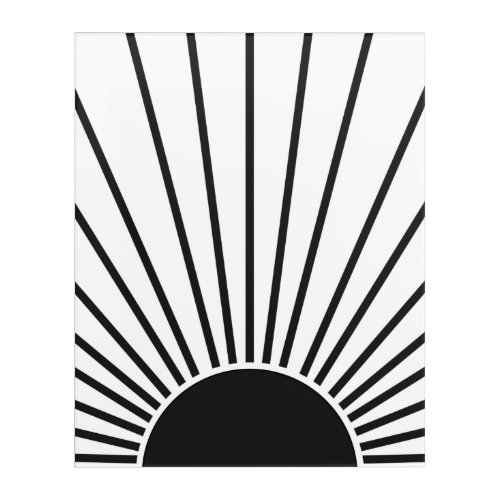 Sun Sunrise Black And White Abstract Sunshine Acrylic Print