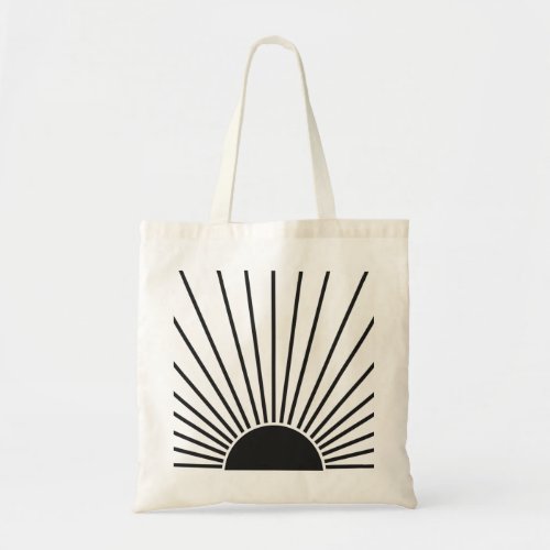 Sun Sunrise Black And White Abstract Sunshine Tote Bag