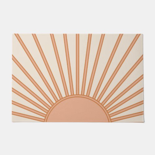 Sun Sunrise Earth Tones Terracotta Retro Sunshine Doormat